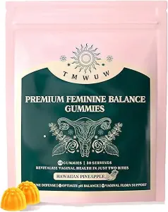 Premium Vrouwelijke Balance Gummies, Immune Support,Vegan, Glutenvrij,Hawaiiaanse Ananas,voor Womens Health & Wellness,60 Gummies - 30 Serven (1)