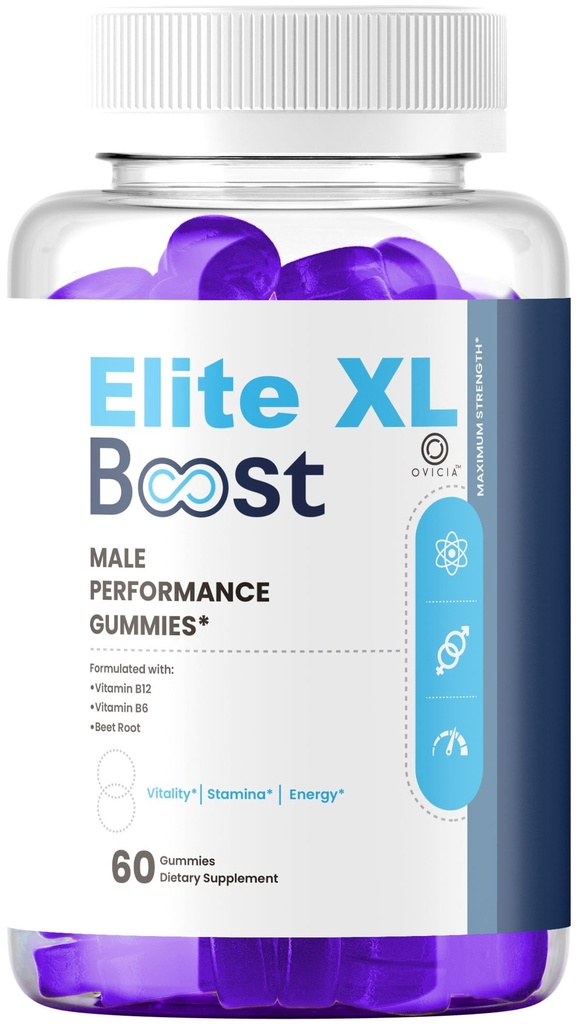 Elite XL Boost Gummies - Official EliteXL Boost Advanced Premium Formula Support Maximum Strenght, All Natural Ingredients Vitamins for Overall Health & Wellness, 60 Gummies for 1 Month