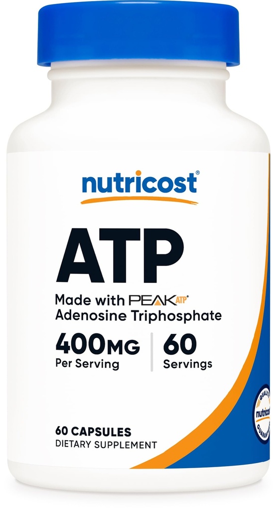 Nutricost ATP Supplement (400mg) 60 Capsules, Made with Peak ATP, Vegan