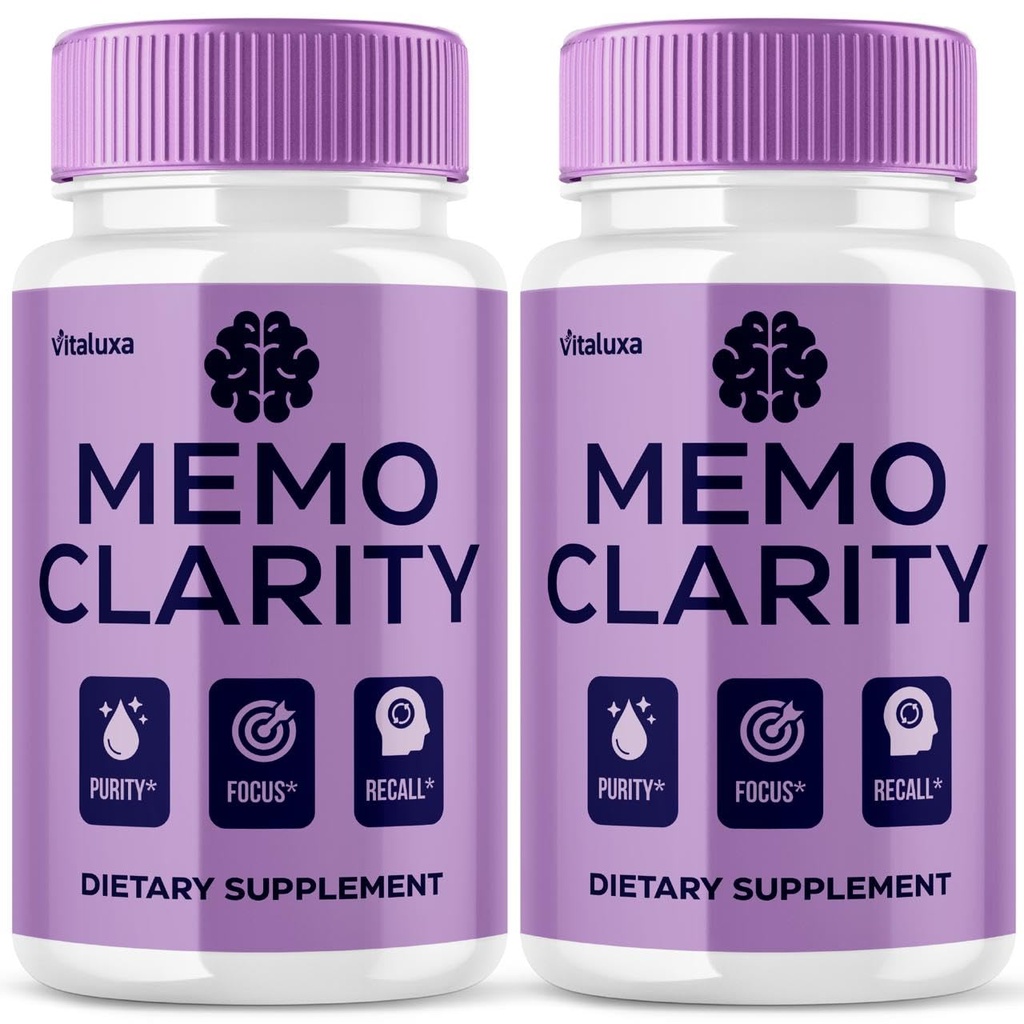 (2 Pack) Memo Clarity Capsules, Memo Clarity Brain Booster Supplement for Memory Focus Brain Health Support, Nootropic Pills for Cognitive Function Premium Blend Maxium Strength Formula (120 Ct)