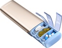 Vayadeer Metal Travel Pill Organizer, 7 dagen Weekly Pill Box, grote capaciteit dagelijkse schattige pil geval voor supplementen, pillen, vitamines en medicijnen (klein, Champagne)
