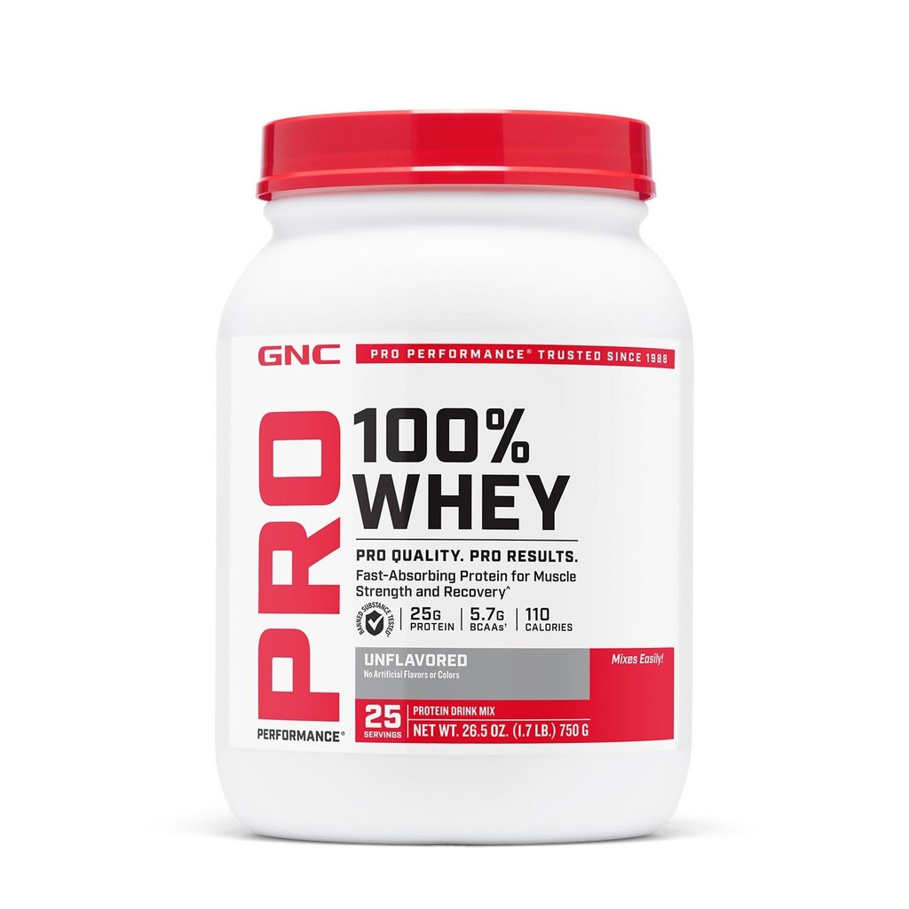 GNC Pro Performance 100% Whey 2.0 - Unflavored (25 Servings)