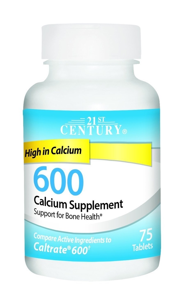 21st Century 600 mg Calcium Supplement, 75 Count (2 Pack)