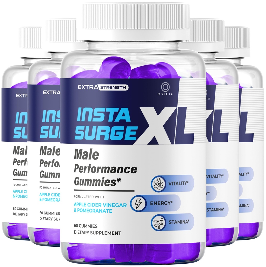 (5 Pack) Insta Surge XL Gummies - Official InstaSurge XL Advanced Premium Formula Support Maximum Strength, All Natural Insta SurgeXL Vitamins for Overall Health & Wellness, 300 Gummies for 5 Months