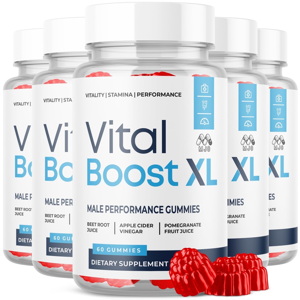 (5 Pack) Vital Boost XL Gummies, Official VitalBoost X L Gummys for Men with All Natural Ingredients, Vital Boost XL Advanced for Wellness Support with Premium Active Lifestyle Vitamins (300 Gummies)