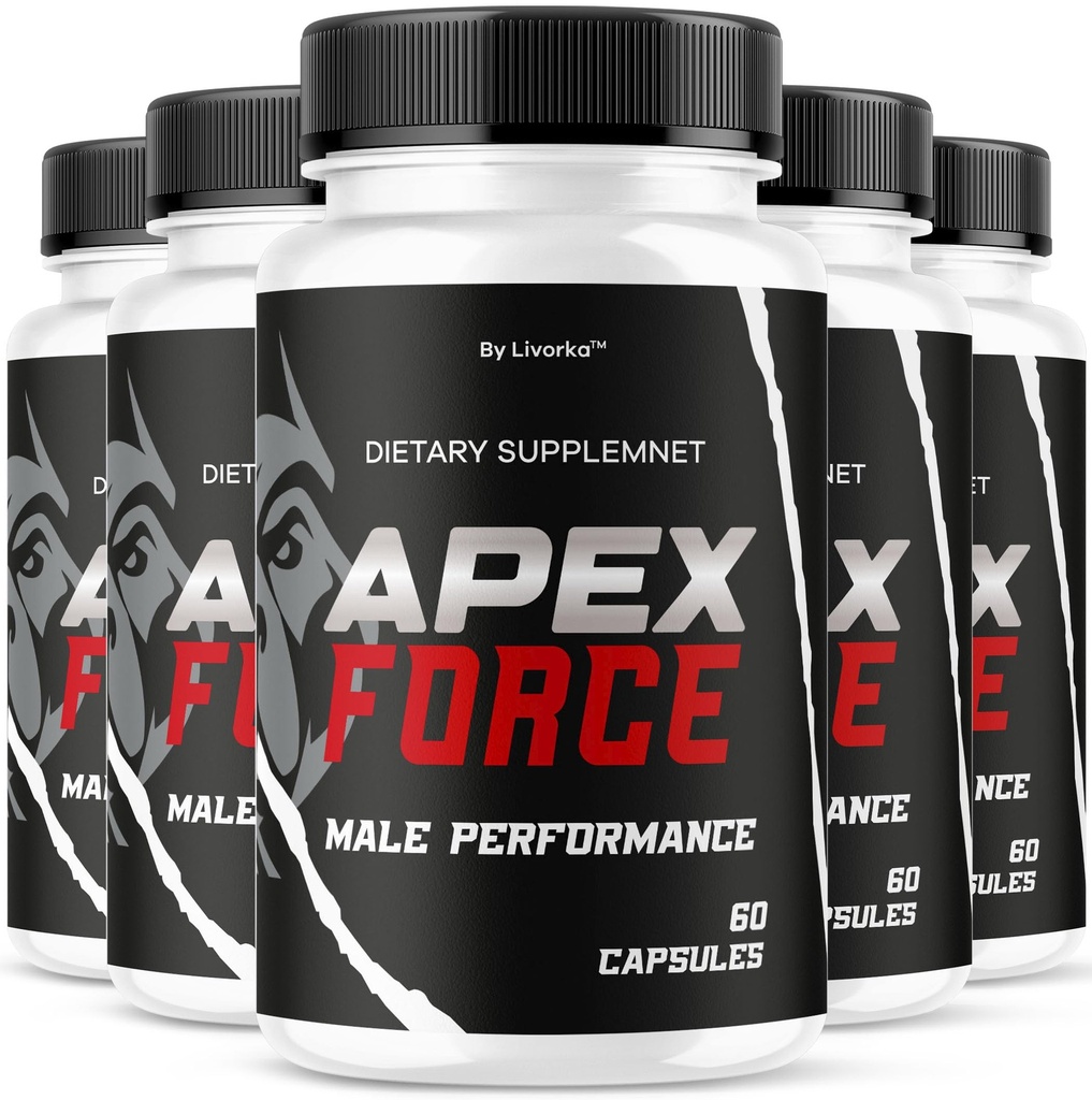 (5 Pack) Apex Force - Official Apex Force Supplement Pills Advanced Formula, ApexForce Daily Capsules All Natural Premium Multivitamin Support for Overall Health & Wellness, 300 Capsules for 5 Months