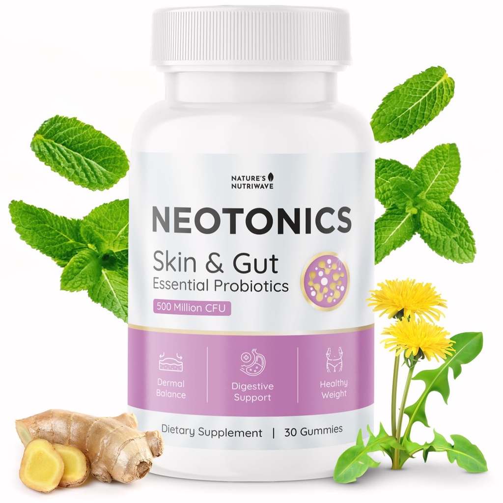 Neotonics – Probiotic Gummy with Bacillus Coagulans, Prebiotic Inulin & Botanical Blend – Non-GMO, Stimulant-Free Formula – 30 Gummies, 30 Servings, 1 Month Supply