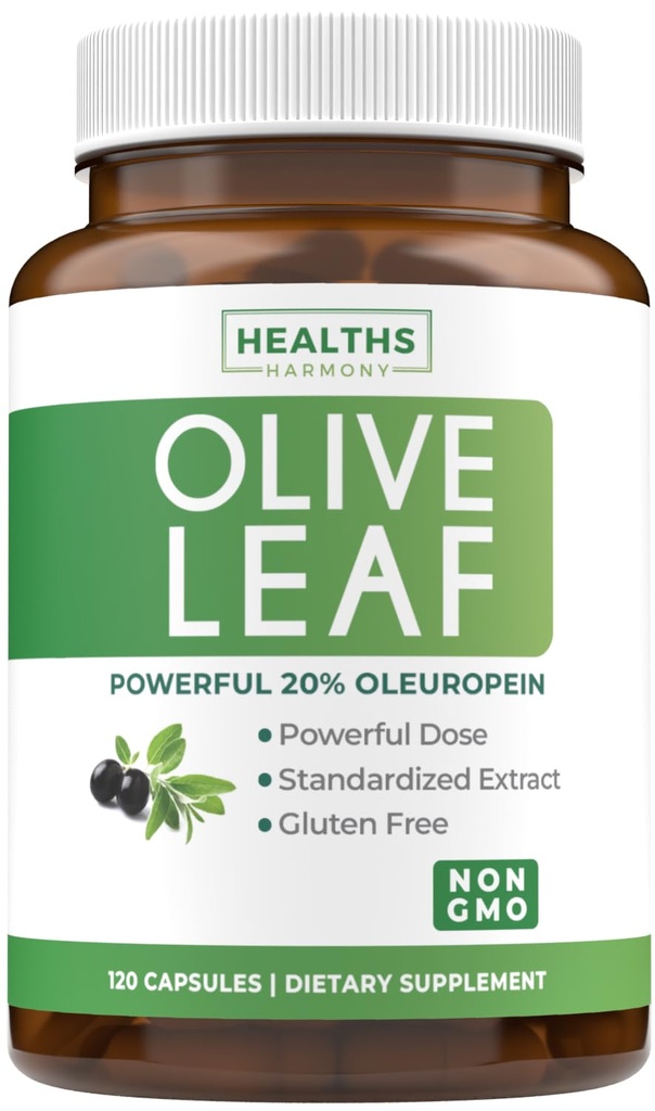 Super sterkte Olive Leaf Extract Capsules - Vegan Non-GMO 750mg Olive Extract met 20% Oleuropein Antioxidant Supplement voor Immunity Skin and Heart Health Ondersteuning - Made in The USA (4 month supply)