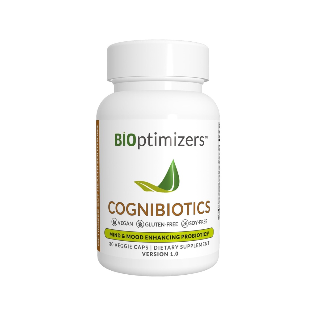 BIOptimizers Cognibiotica Probiotic Brain Supplement - Helpt ondersteuning Mood, Better Focus, Geheugen, Geestelijke Helderheid - 30 Capsules