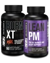 Ge Jacked Factory 24/7 Fat Burner Stack - Burn XT MAX High Performance Fat Burner (90 capsules) - Lean PM Nachtslaap Ondersteuning voor gewichtsverlies en eetlustonderdrukking (60 capsules)