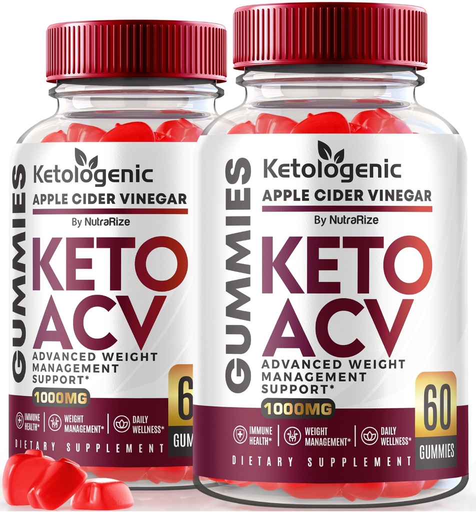 NutraRize (Pack of 2 Ketologenic Keto ACV Gummies Advanced Weight Loss, Ketologenic Detox Formula, Apple Cider Vinegar Supplement (120 Gummies)