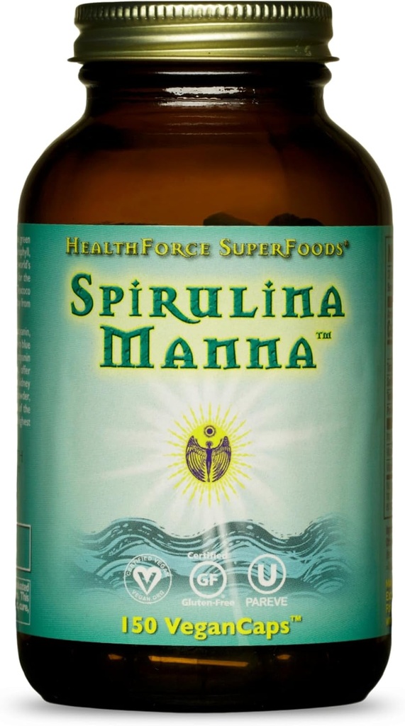 HealthForce SuperFoods Spirulina Manna - Capsules - 150 Vegan Capsules