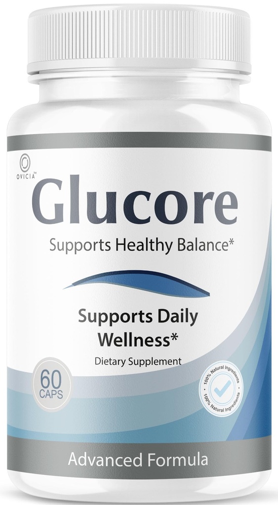 Glucore Capsules - GluCore Support Health Advanced Formula Premium Pills All Natural Ingredients Maximum Strength, Daily Vitamins for Overall Health & Wellness, 60 Capsules for 1 Month
