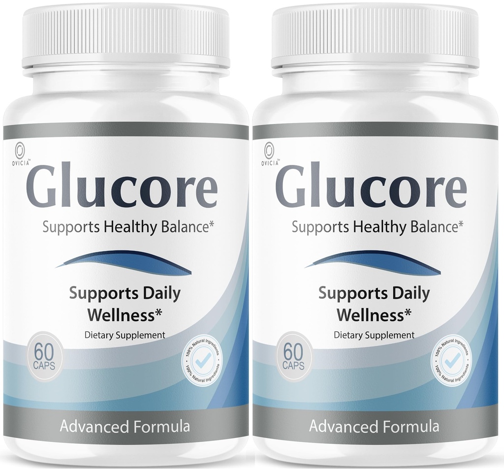 (2 Pack) Glucore Capsules - GluCore Support Health Advanced Formula Premium Pills All Natural Ingredients Maximum Strength, Daily Vitamins for Overall Health & Wellness, 120 Capsules for 2 Months