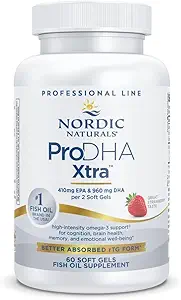 Nordic Naturals ProDHA 1000, Aardbei - 60 Zachte Gels - 1660 mg Omega-3 - High-Intensity DHA Formula for Neurological Health, Mood & Memory - Non-GMO - 30 Servings