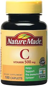 Nature Made Vitamin C 500 mg Caplets, voor Immune Support, Glutenvrij 100 Tellen (verpakking van 3)