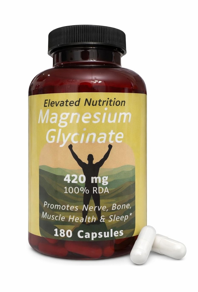 Magnesium Capsules 420mg, 100% DV, High Absorption Magnesium Supplement, Extra Strength, Bone and Muscle Health Supplement, 180 Count