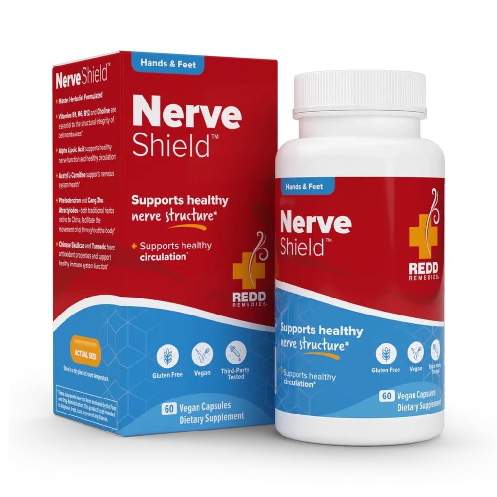 Redd Remedies, Zenuwschild, Ondersteunt gezonde nerve structuur en Circulatie, 60 Vegan Capsules