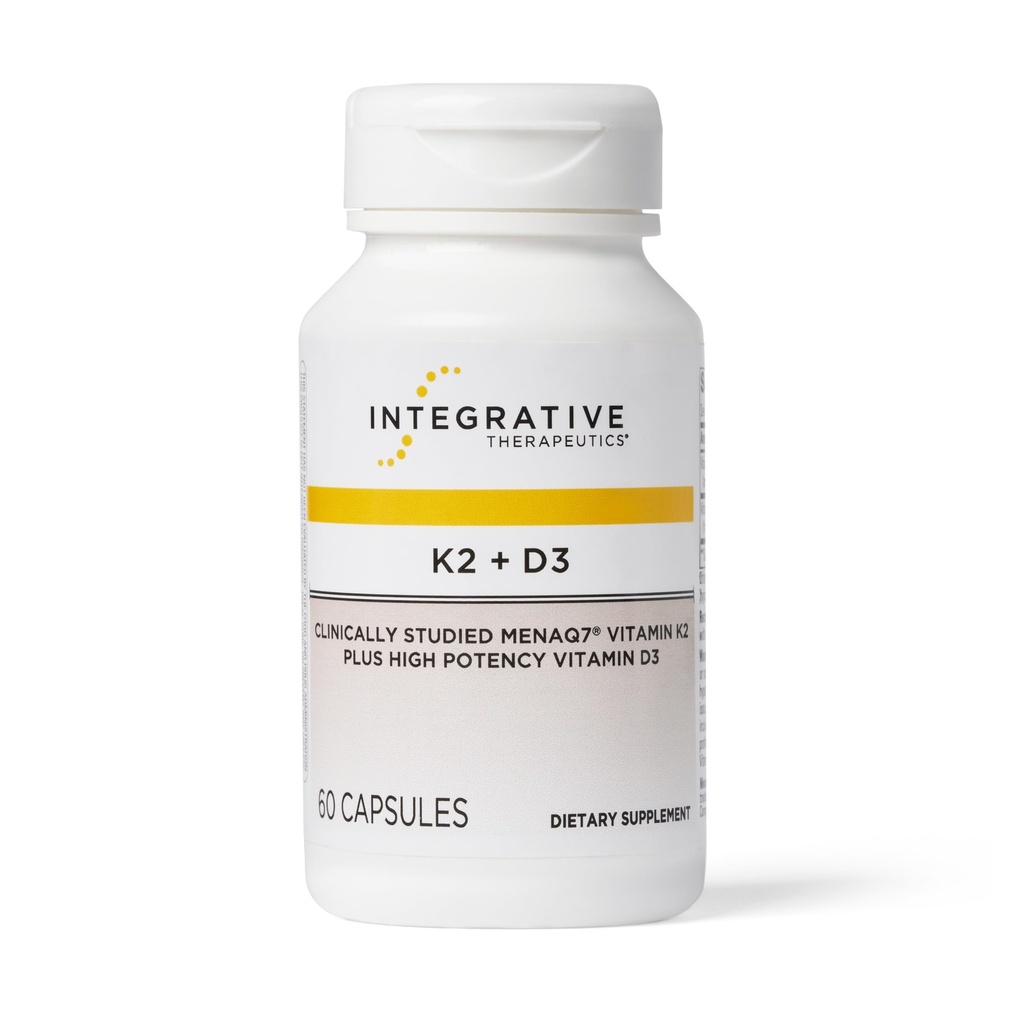 Integrative Therapeutics K2 + D3 - Heart Health & Bone Support* - Calcium Absorptie voor volwassenen - Dairy-Free & Gluten-Free - 60 Tellen (60 porties)