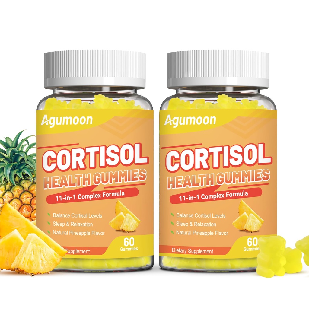 Cortisol Gummies for Women, Cortisol Supplements with Ashwagandha, Magnesium, L-theanine, for Relaxation and Mood Support - 120 Gummies