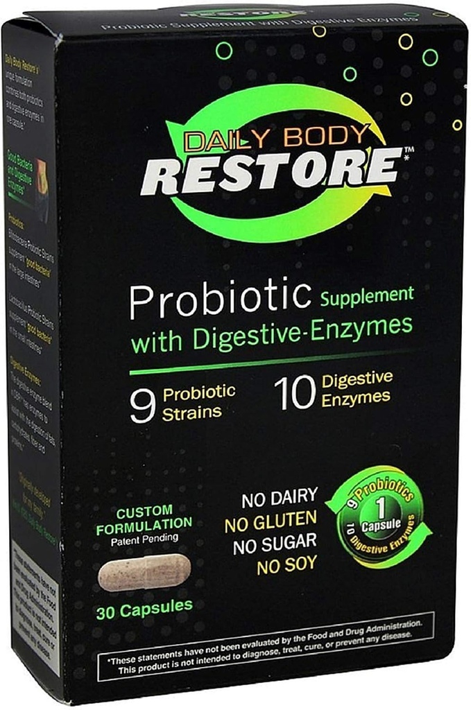 Probiotische supplementcapsules met digestieve enzymen 30 ea (verpakking van 4)