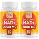 2000 MG NAD supplement, liposomaal NAD+ met hoge absorptie, efficiënter dan Nicotinamide Riboside, Pure & Plus Boosting Supplement, Veroudering van de verdediging, Metabolisme & Cellular, 120 softgels
