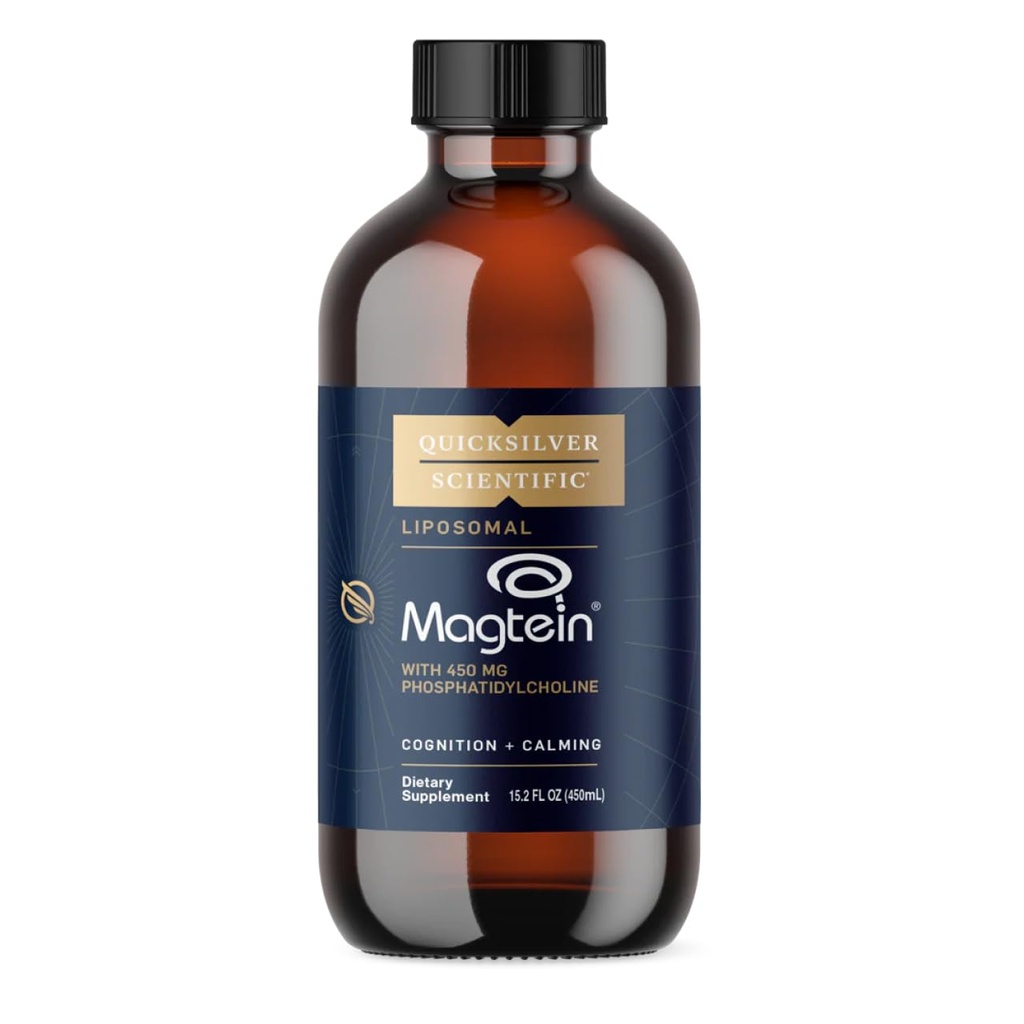 Quicksilver Scientific Liposomal Magtein - Magnesium Supplement for Brain Function Support - Stress, Sleep & Memory Support - Gluten-Free, Sugar-Free & Vegan - 15.2 fl oz (30 Servings)