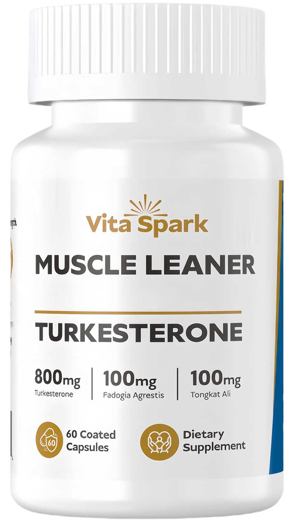 Turkesterone Muscle Leaner - High Potency Men's Supplement with Tongkat Ali & Fadogia Agrestis for Workout, Support Performance Energy Vitality Stamina & Strength | 60 Capsules