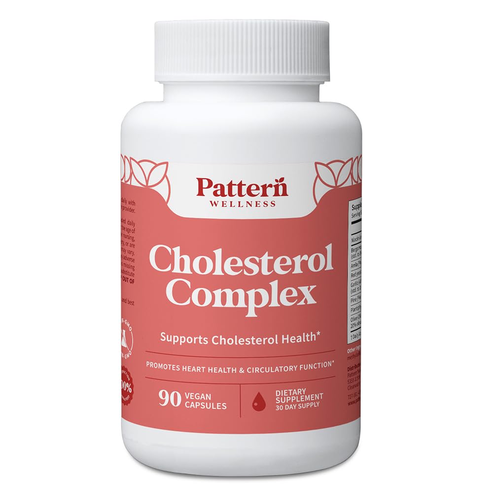 Patroon Wellness Cholesterol Complex Supplement - All-Natural Balancing Formula - Boost Algemene Wellness - 3rd Party Lab Getest - 90 Vegan Capsules