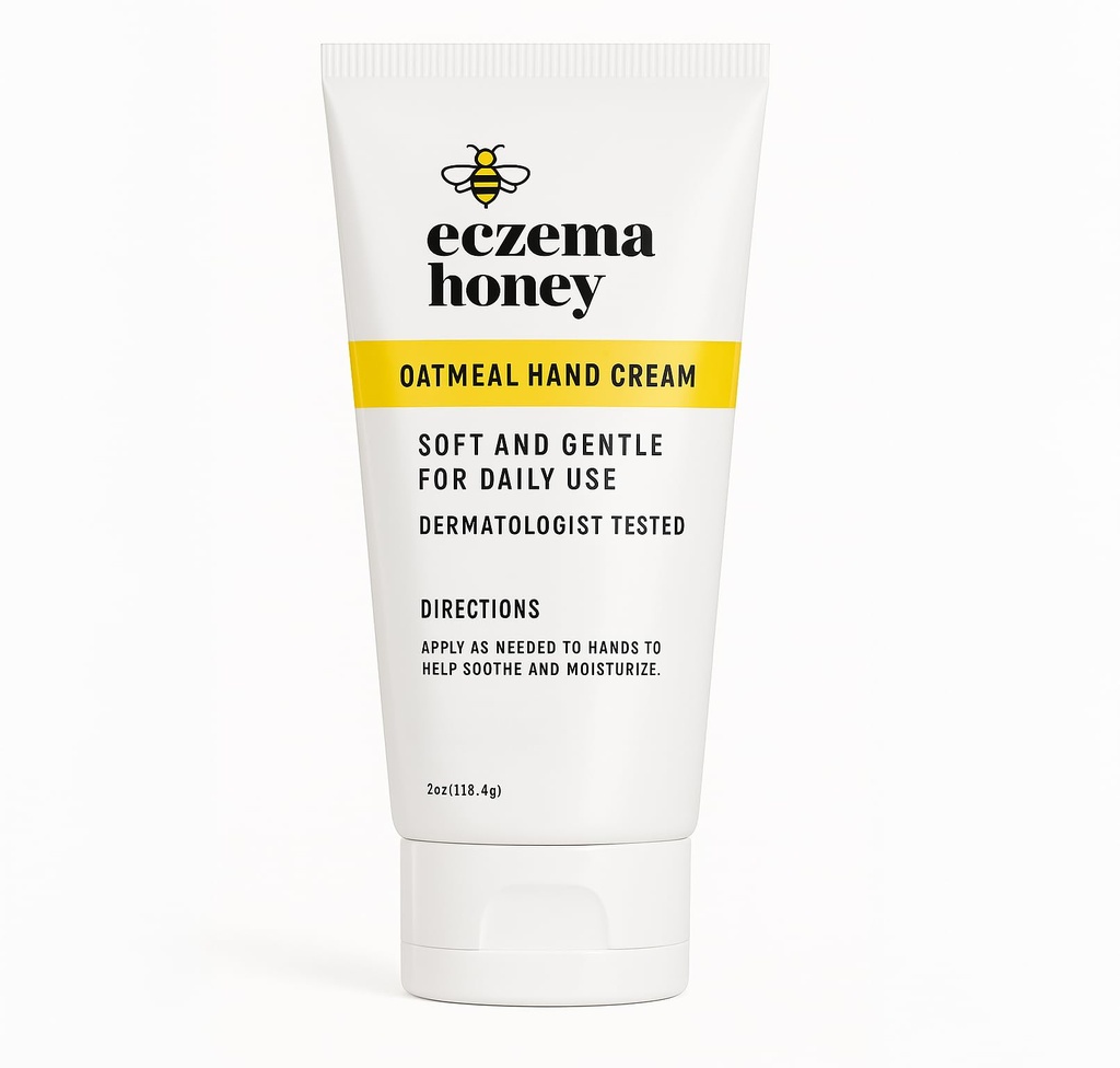 ECZEMA HONEY Oatmeal Hand Cream - Natural Hand & Body Lotion for Eczema Rash Relief - Eczema Cream for Dry, Itchy, Sensitive, & Irritable Skin (2 Oz)