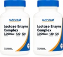 Nutricost Lactase Enzyme Complex 3.000 FCC ALU, 120 Veggie Capsules - Non-GMO, Glutenvrij, 120 porties (2 flessen)