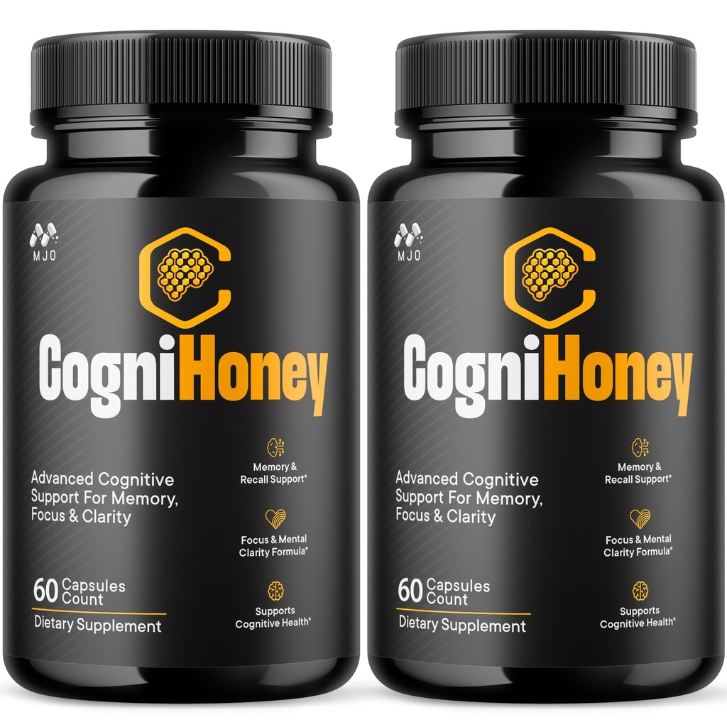 (2 Pack) CogniHoney Capsules, Official Cogni Honey Brain Support Pills with All Natural Ingredients, Advanced Memory Brain Health and Wellness Support Supplement with Premium Vitamins (120 Capsules)