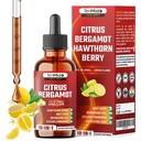 10in1 Citrus Bergamot Liquid Drops with Hawthorn Berry, Beet Root, Berberine HCl, Ceylon Cinnamon, Sylvestre, Turmeric Curcumin, Garlic, Ginger, and Dandelion - 30ml 1 Fl Oz