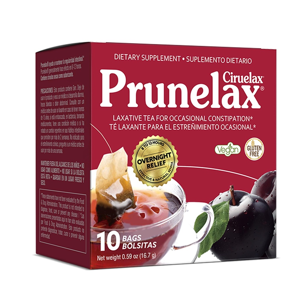 Prunelax Ciruelax Regular Strength Laxative Tea Bags - Gemaakt met natuurlijke Senna Extracten, voor Occasional Constipatie, Senna Extract - 10 Zakken