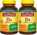 Nature Made Vitamin D3 1000 IU (25 mcg), Vitamin D Supplement for Bone, Teeth, Muscle and Immune Health Support, 300 Tablets, 300 Day Supply, (Pack of 2)