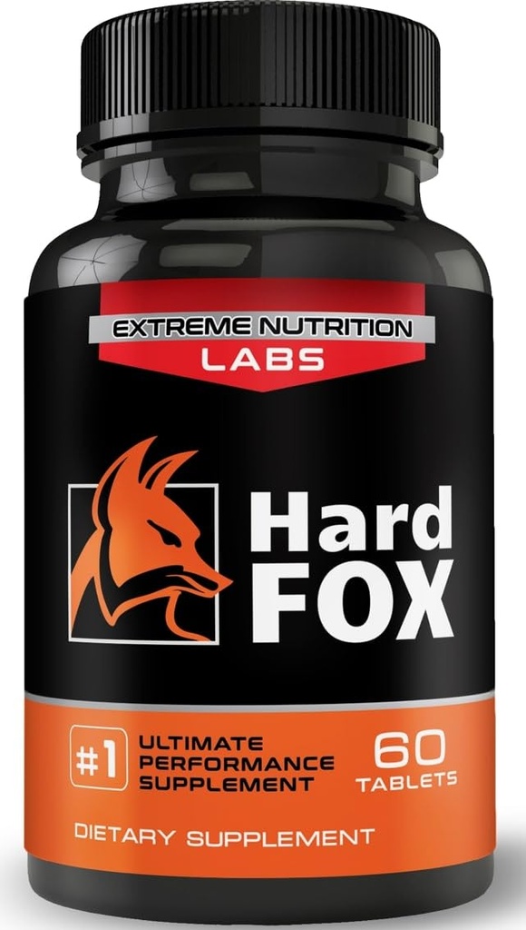 Hard Fox - #1 Ultimate Performance - 3" Toegevoegde grootte in 60 dagen - Uitbreiding pillen voor mannen - Super Drive, sterkte, grootte, endurance - 60 Tellen