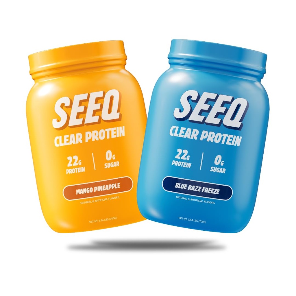 SEEQ Clear Protein Bundle (Clear Whey Protein Isolate Blue Razz Freeze + Mango Pineapple)