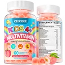 Kids Multivitamin with Iron Gummies: Natural Sugar Free Methylated Multivitamin Gummy with Omega 3 Probiotic Elderberry DHA Calcium Zinc - Daily Immune Overall Support for Kids(120 Count)