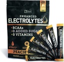 Enhanced Electrolyte Powder (Peach Mango 20pk.) w 0 Sugar +BCAAs +B-Vitamins Electrolyte Supplement w Kalium Zink & Magnesium voor Hydratatie - Keto Electrolyten
