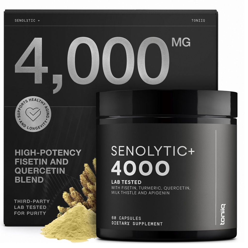 Fisetin Supplement – Senolytic Supplement Ultra High Potency 4,000mg with Quercetin, Curcumin 97%, Apigenin & Milk Thistle – High Strength Blend – Third-Party Lab Tested – 3 Month Supply