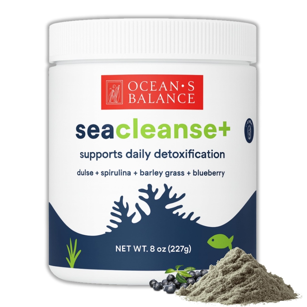 Ocean's Balance Seacleanse+ Daily Detox Cleanse Powder | Gut Health & Immune Support | Supports Gentle Cleanse & Vitality Fathers Day Gift for Dad, Husband & Grandpa | 8oz