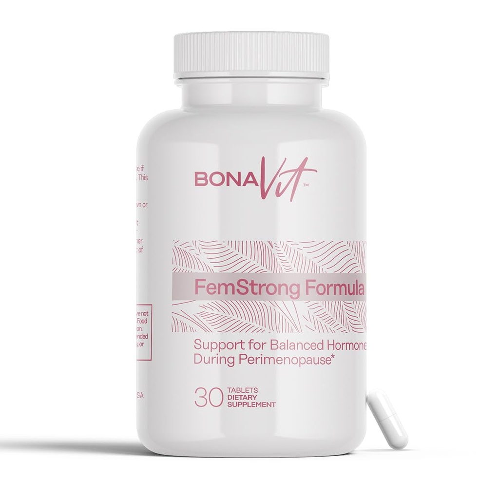 FemStrong - Natural Women’s Wellness Supplement - Hormonal Balance - 30 Vegan Tablets - Gluten-Free & Additive-Free - with Adaptogens, Herbs & Botanical Extracts