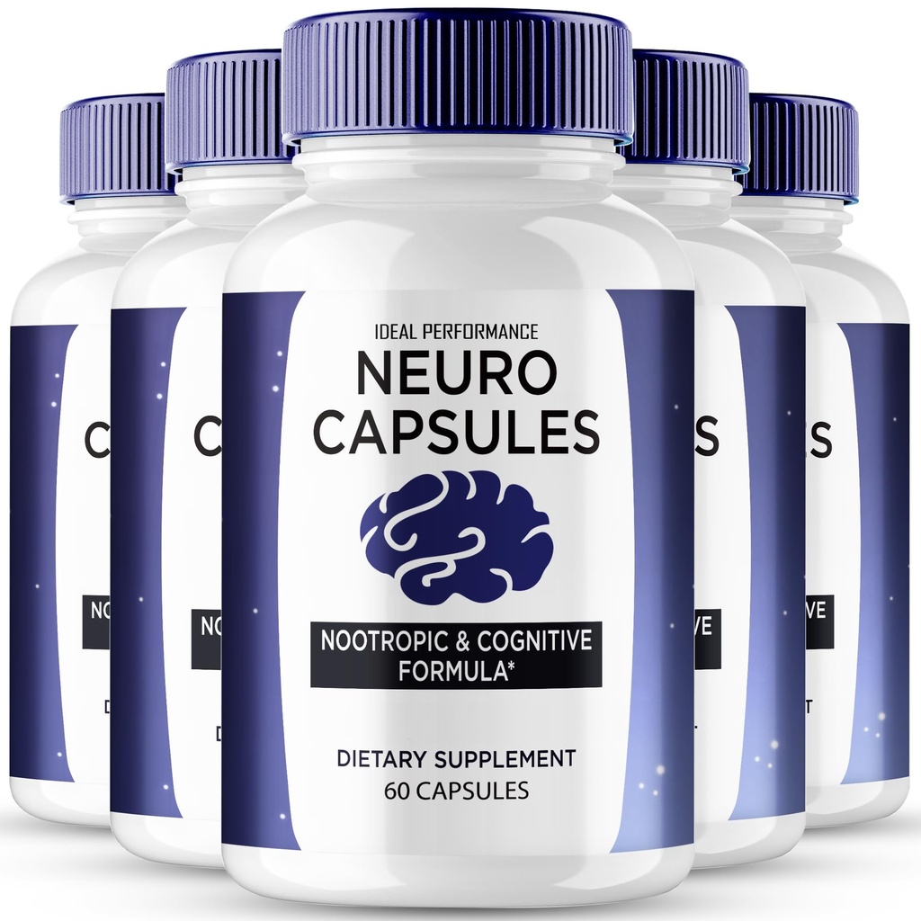 Neuro Capsules, Official NeuroCapsules Supplement for Brain Health & Memory Support - Maximum Strength, Advanced Formula Nootropic Pills, All Natural Neuro-Capsules Support Reviews (5 Pack)