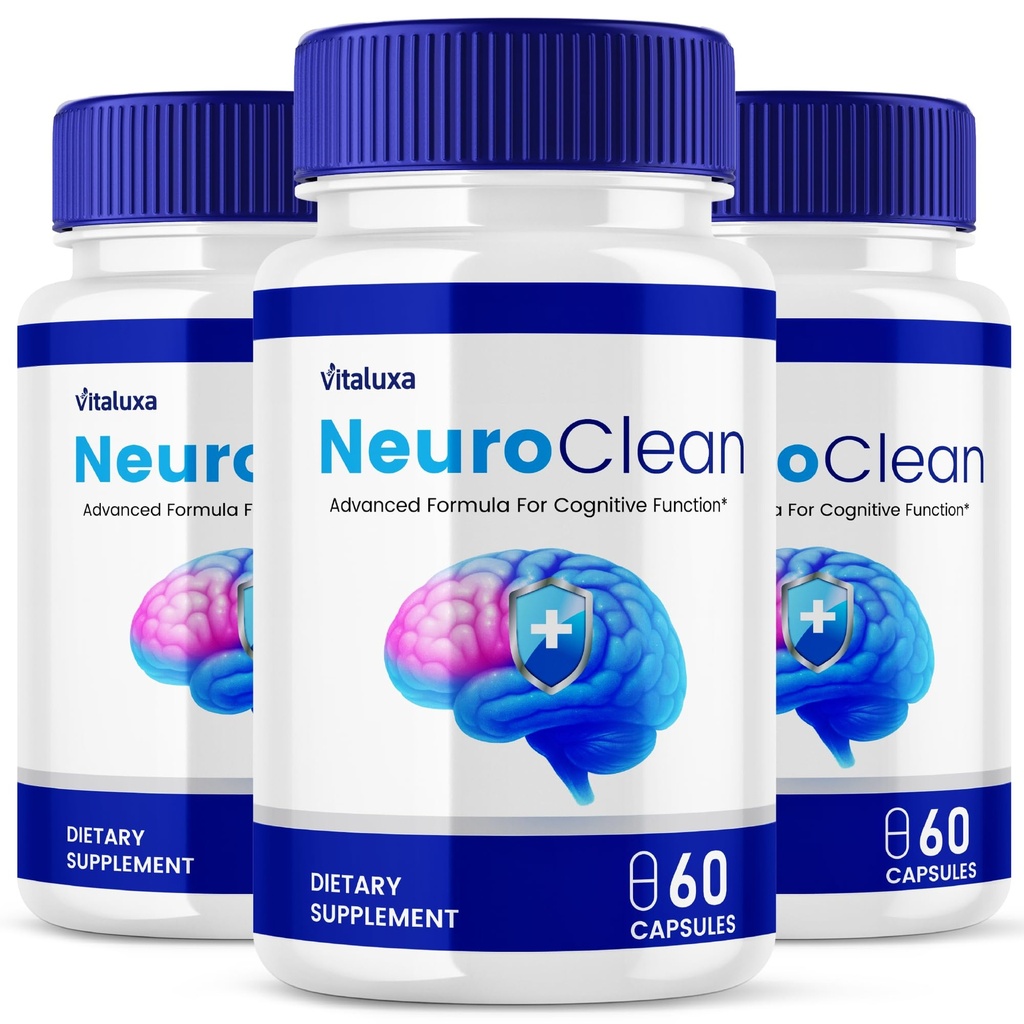 (3 Pack) Neuro Clean Brain Supplement, NeuroClean Capsules Nootropic Cleanse Advanced Formula, Neuro Cleaner Pills Maximum Strength Support for Cognitive Function Focus Clarity Memory Boost (180 Ct)