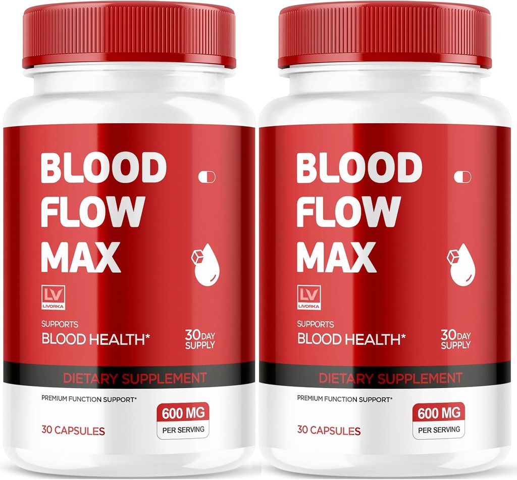 LIVORKA (2 Pack Blood Flow Max, Blood Flow Max Capsules, Blood Flow Max Blood Support, BloodFlow Max, Blood Flow Capsules for Generall Wellness, Blood Flow Max Pillen, 60 Capsules for 2 Months