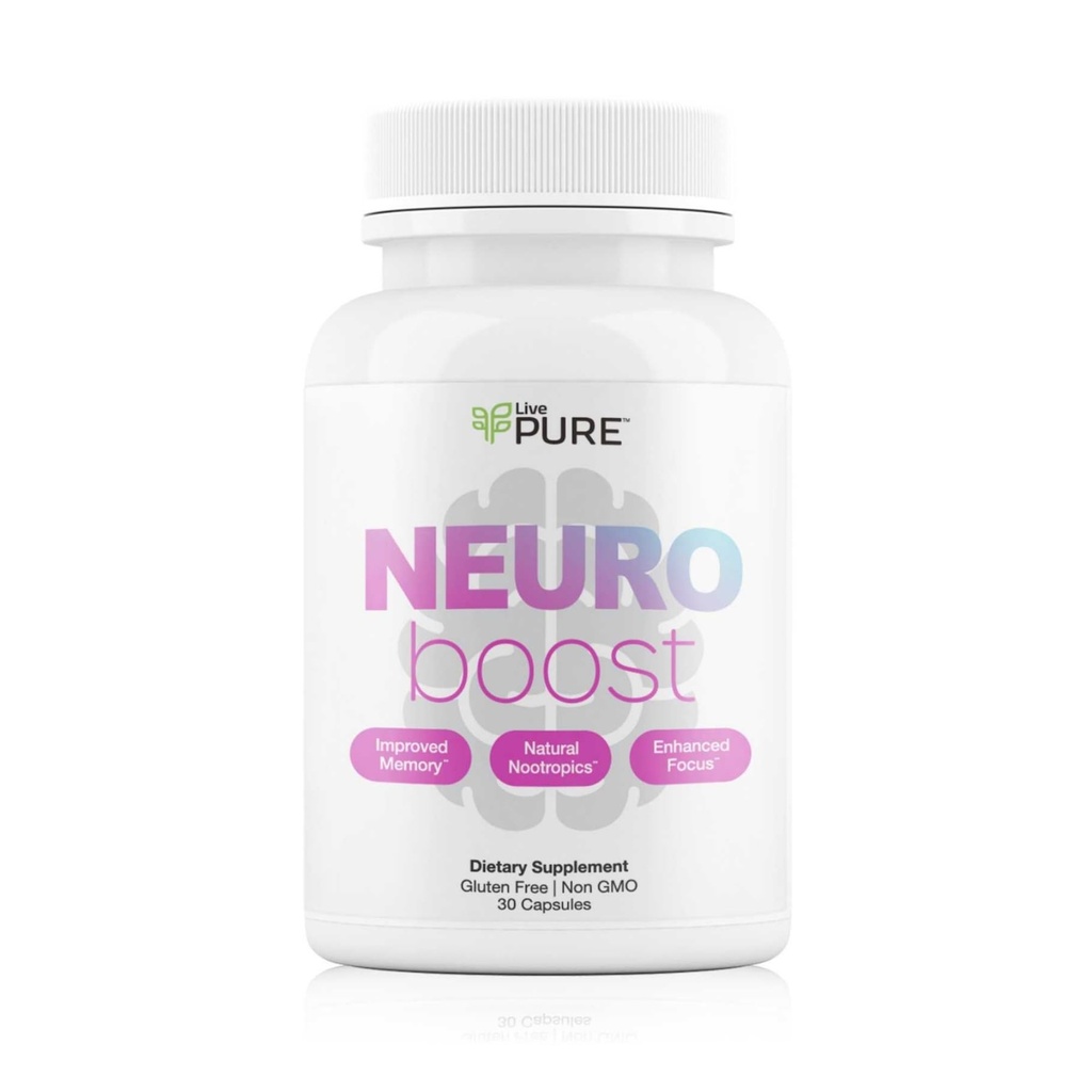 Pure Neuro Boost | 30 Capsules | Nootropic Supplement to Support Energy, Memory, and Focus | Supports Better Concentration & Healthy Brain Function | Natural Blend of Plant Extracts