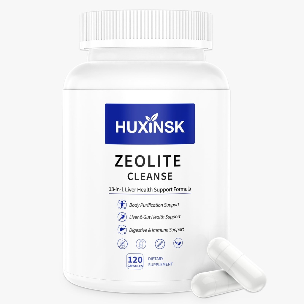 Zeolite Detox Supplement, Liver Cleanse Detox & Repair, Supports Gut Health, Maximum Absorption, NAC, Glutathione, Milk Thistle, Cilantro, Chlorella, Shilajit, Modified Citrus Pectin, 120 Capsules