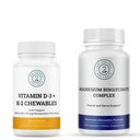 Magnesium Bisglycinate + Vitamin D3 K2 Complex Bundle | Bone Strength, Muscle Relaxation, Calcium Support, Immunity, Heart Health & Daily Wellness