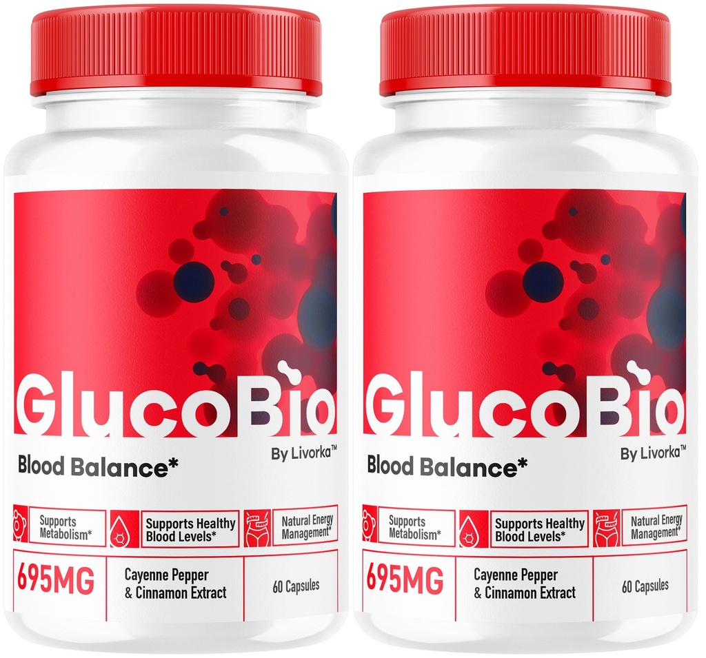 (2 Pack) GlucoBio Capsules - Officiële Gluco Bio Support Pillen, Geavanceerde formule voor algehele balans, GlucoBio Pillen, GlucoBio Supplement, Glucovio Reviews, 60 Capsules voor 2 maanden