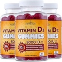 NEW AGE Vitamin D3 5000 IU 125mcg Gummies - Support Immune Support, Strong Bone Health - Non-GMO, Gluten-Free, Dairy-Free, No Gelatin (180 Gummies (Pack of 3))